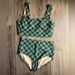 Albion Fit Green Check Swimsuit